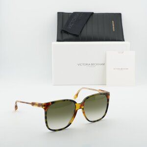 Victoria Beckham VB610SCB 225 Square Sunglasses – Havana/Green